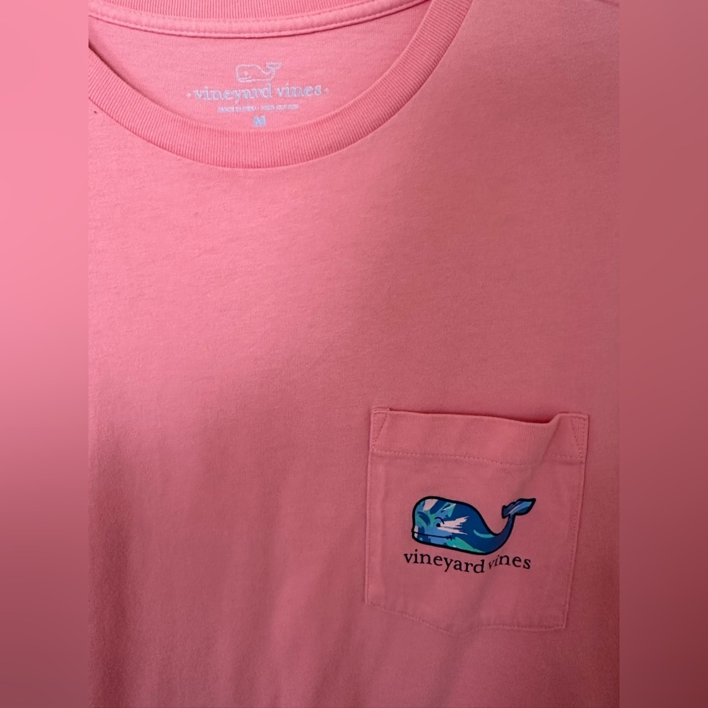 Vineyard Vines Pink and White Tees with Whale Design - Picture 4 of 8